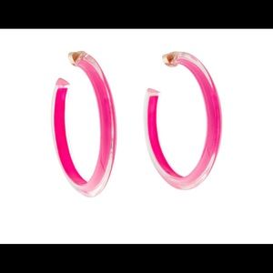 Alison Lou jelly medium size hoop - bright pink - worn once